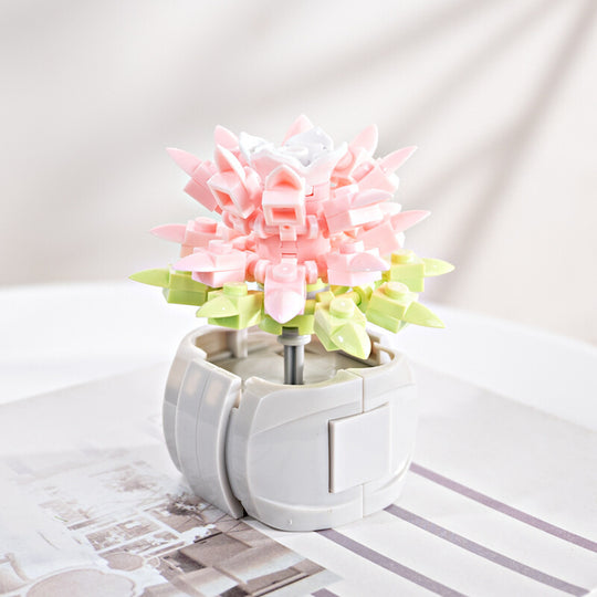 Faux Succulent Block Bouquet - Artificial Flower Ornaments for Home Decor
