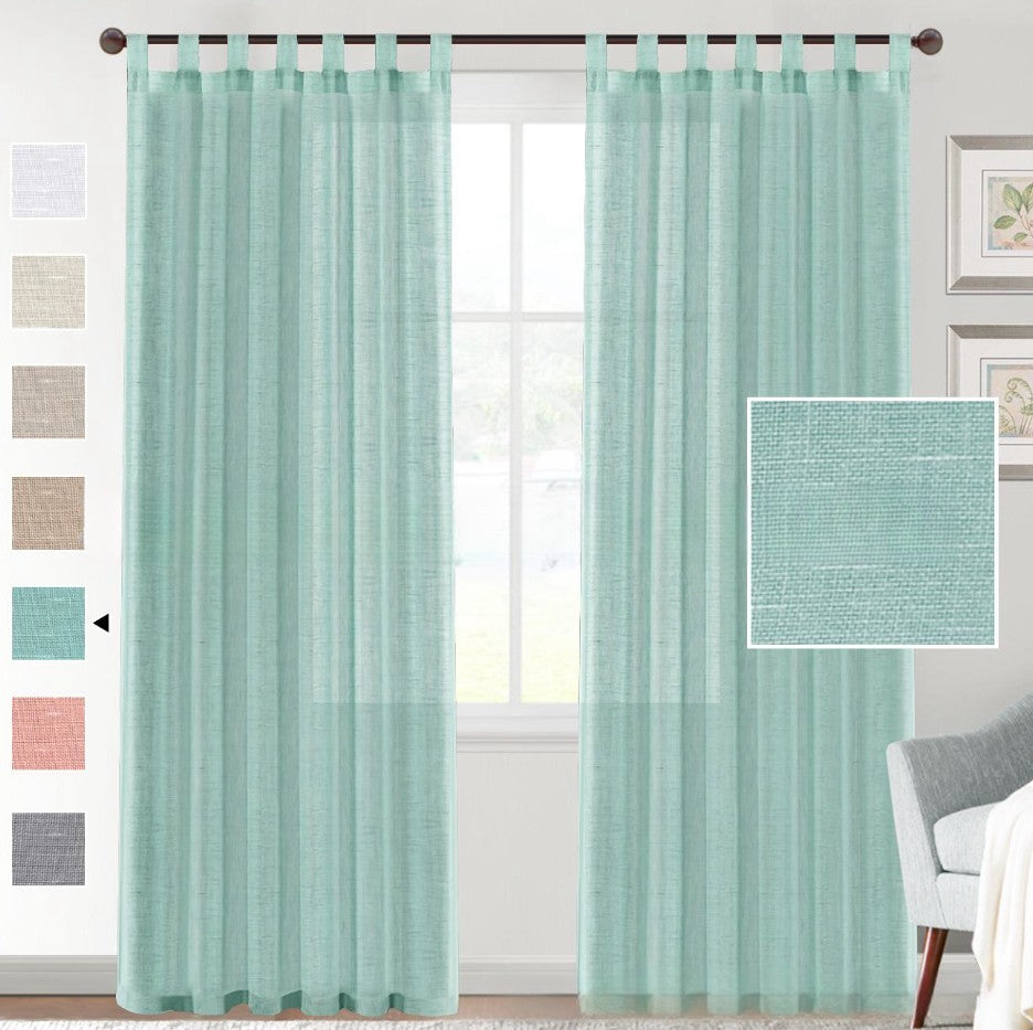 NatureWeave - Linen Yarn Curtain with Transparent Window Screen