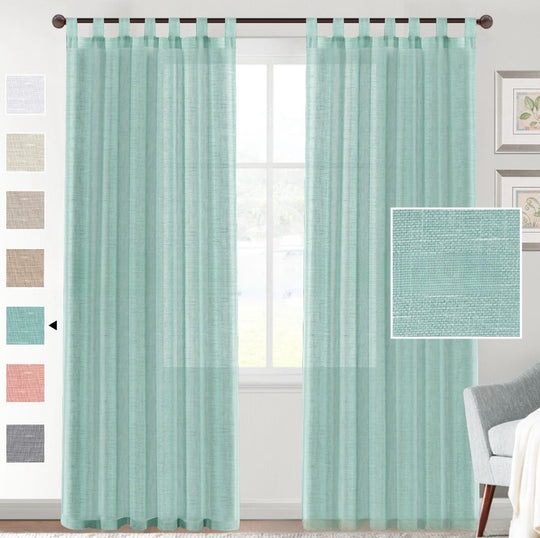 NatureWeave - Linen Yarn Curtain with Transparent Window Screen