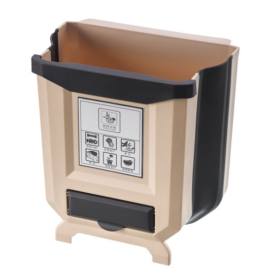 SpaceSaver Folding Trash Can - Wall Mounted Kitchen Solution