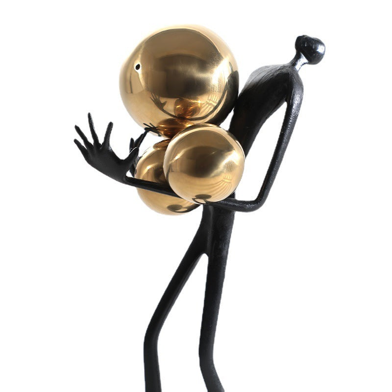 Luxe Sphere - Modern Metal Figure Sculpture for Luxury Home Decor
