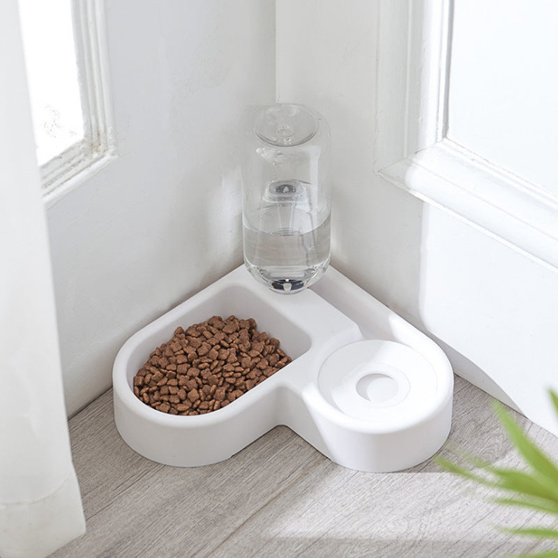 Adorable Heart-Shaped Dog Food Plate with Welted Corner Design