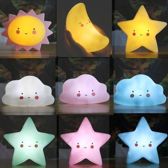 Lunar Buddy Rabbit Night Light - Soothing Star Moon White Cloud Design for Kids
