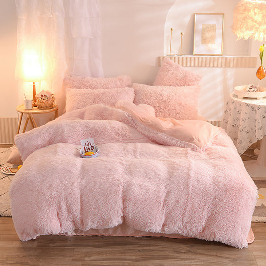 PlushParadise Sherpa Fleece Bedding Set – Ultra-Soft & Cozy Duvet with Pillowcases (Queen/King)