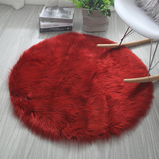 Cozy Circle Round Carpet - Solid Color Design for Living Room & Bedroom