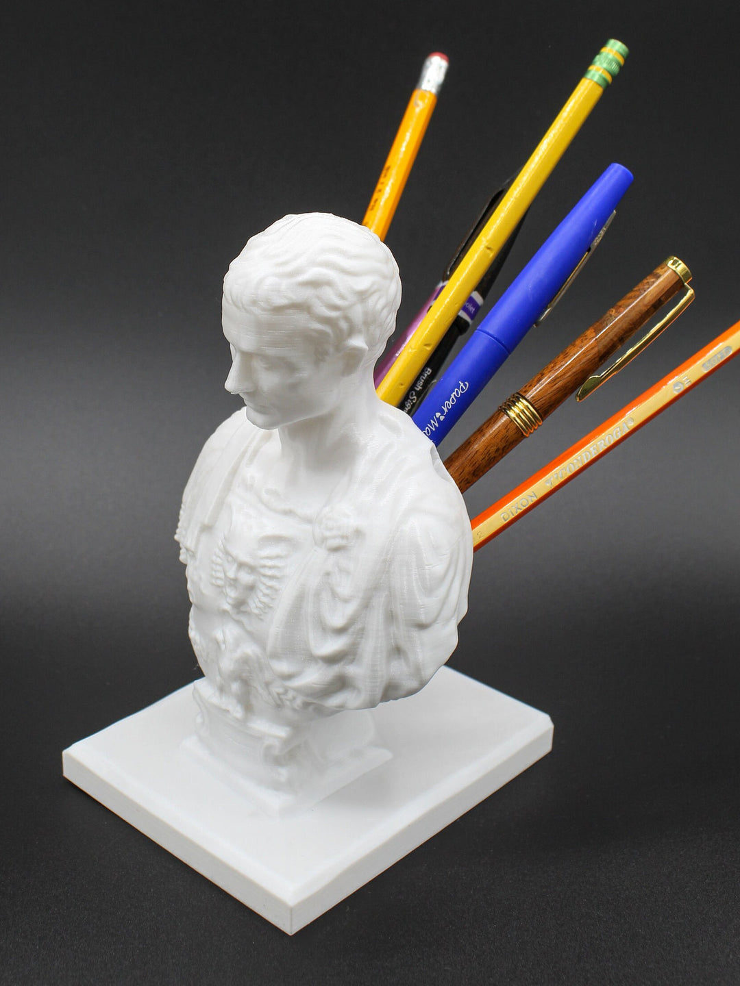 Classic Caesar Pen Holder - Elegant Desk Organizer for Office & Home
