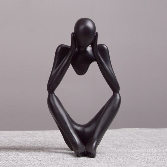 Contemporary Artistry: Thinker Statue Abstract Figure Sculpture for Modern Home Decor