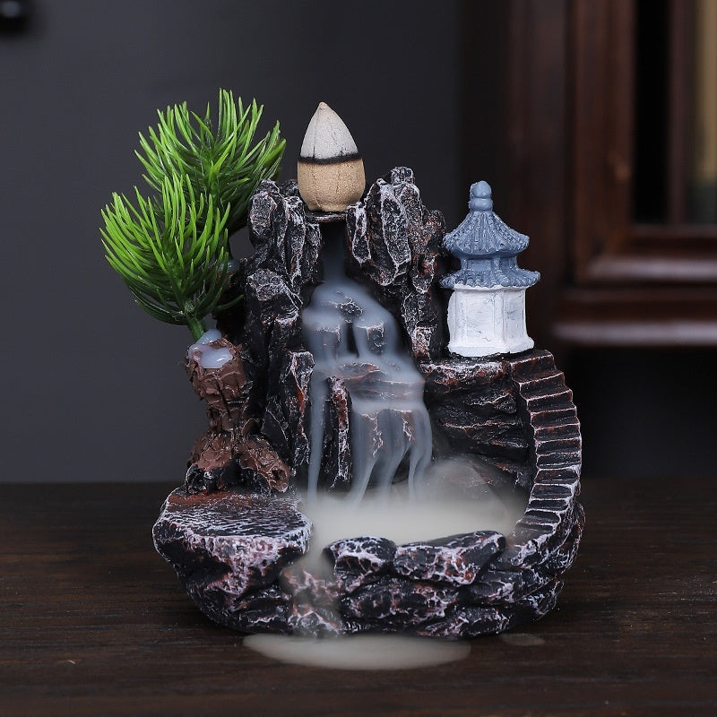 Zen Backflow Incense Burner - Creative Resin Ceramic Home Decoration for Meditation