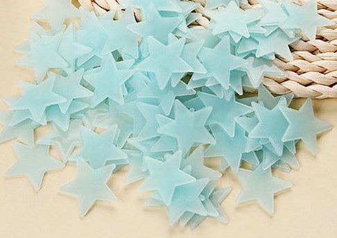Glow-in-the-Dark Cartoon Star Wall Stickers – Cute Luminous Decor for Kids' Rooms, Parties & Weddings