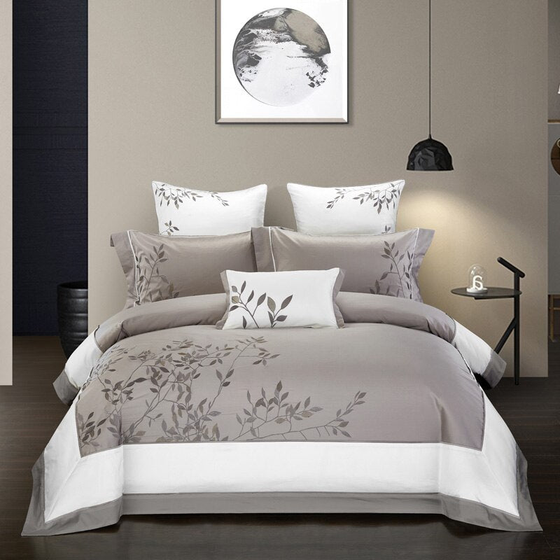 Elegant Dreams 4-Piece Cotton Embroidery Bedding Set - Home Textile Collection