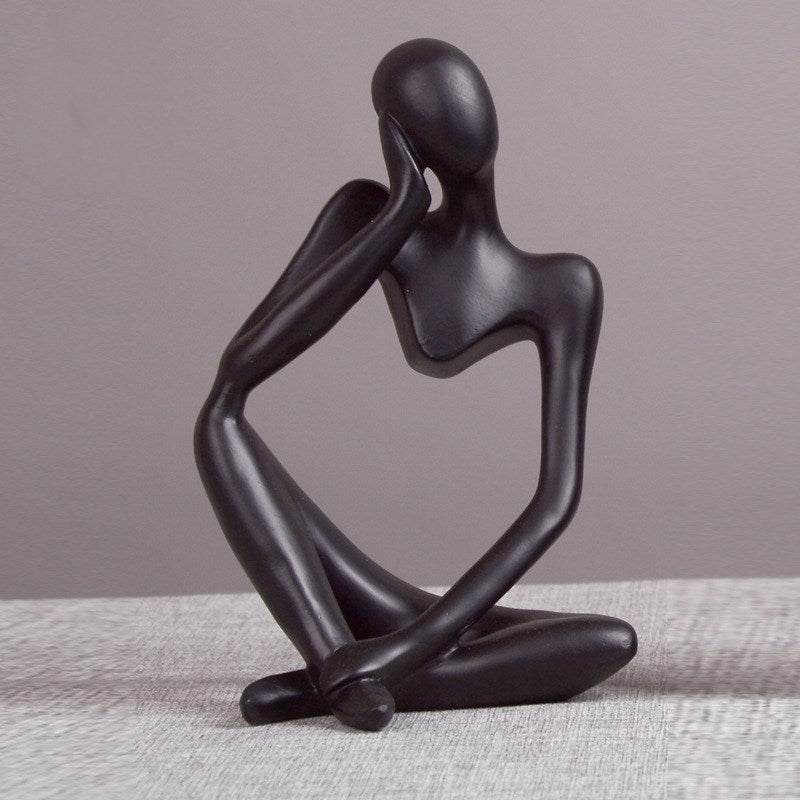 Contemporary Artistry: Thinker Statue Abstract Figure Sculpture for Modern Home Decor