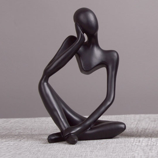 Contemporary Artistry: Thinker Statue Abstract Figure Sculpture for Modern Home Decor