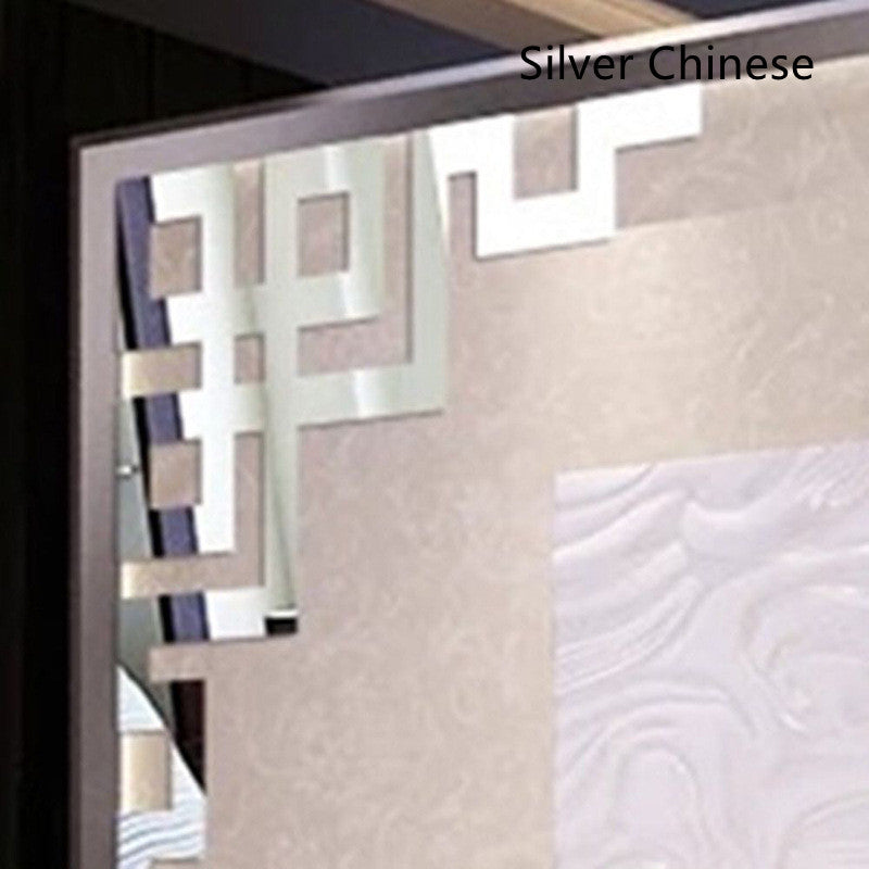 Elegant Peony 3D Wall Sticker - Chinese Lace Design Acrylic Mirror for Living Room
