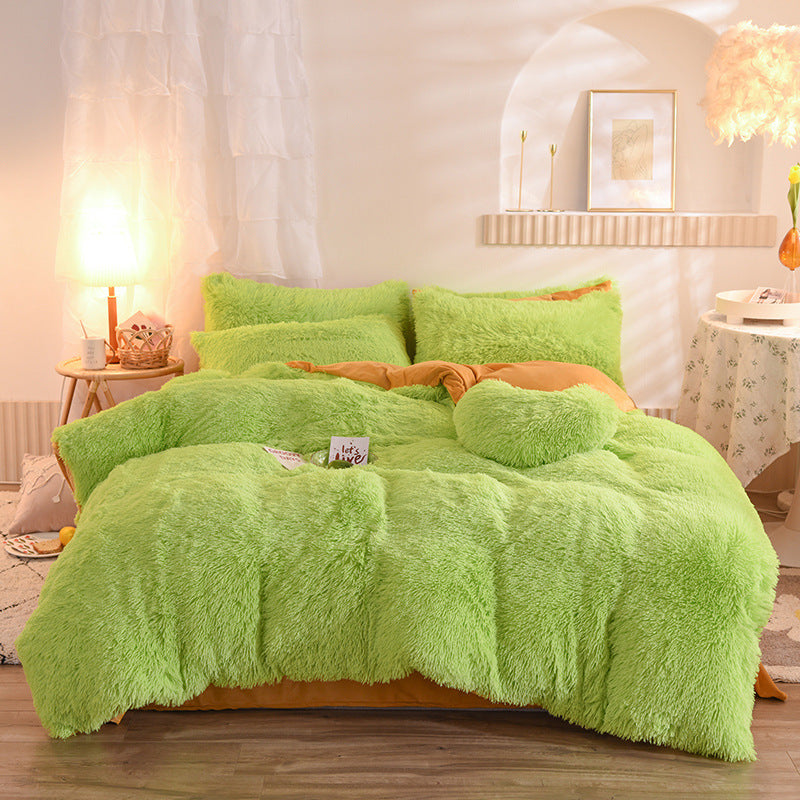 PlushParadise Sherpa Fleece Bedding Set – Ultra-Soft & Cozy Duvet with Pillowcases (Queen/King)