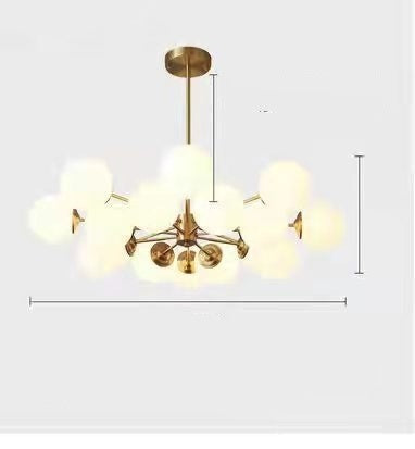 LuxeNordic - Full Copper Chandelier Lighting for Living Room