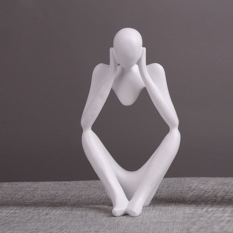 Contemporary Artistry: Thinker Statue Abstract Figure Sculpture for Modern Home Decor