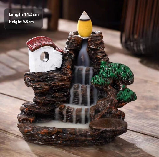 Zen Backflow Incense Burner - Creative Resin Ceramic Home Decoration for Meditation