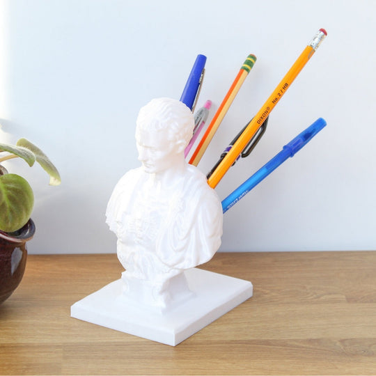Classic Caesar Pen Holder - Elegant Desk Organizer for Office & Home