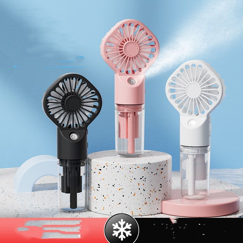 Refresh & Hydrate: Portable USB Mini Mist Fan with Humidification & Cooling