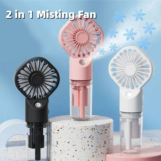 Refresh & Hydrate: Portable USB Mini Mist Fan with Humidification & Cooling