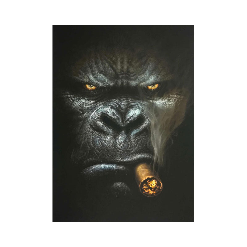 Black Gorilla Canvas Wall Art - Animal Posters & Prints for Home Decor