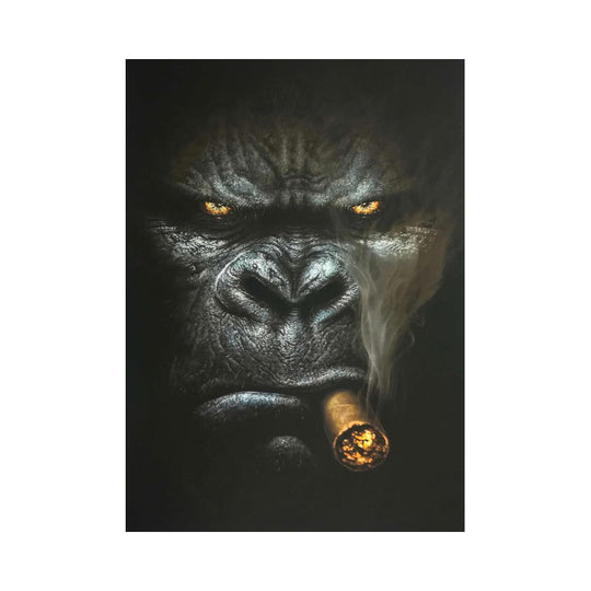 Black Gorilla Canvas Wall Art - Animal Posters & Prints for Home Decor
