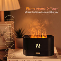 FlameSim 180ML Essential Oil Diffuser - USB Ultrasonic Aroma Humidifier for Home & Office