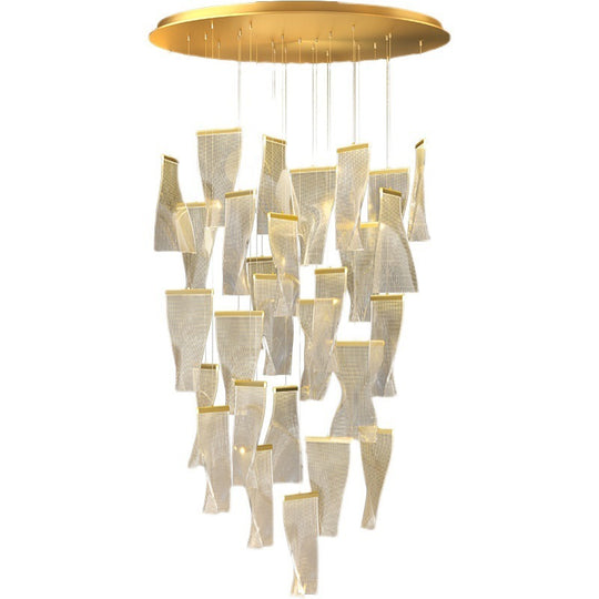 Elegant Duplex Building Chandelier: Simple, Modern Nordic Design with Light Luxury Appeal