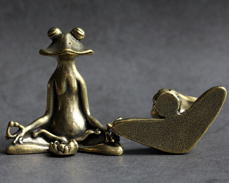 Vintage Copper Frog Incense Holder - Ancient Design Tea Pet Decoration Gift