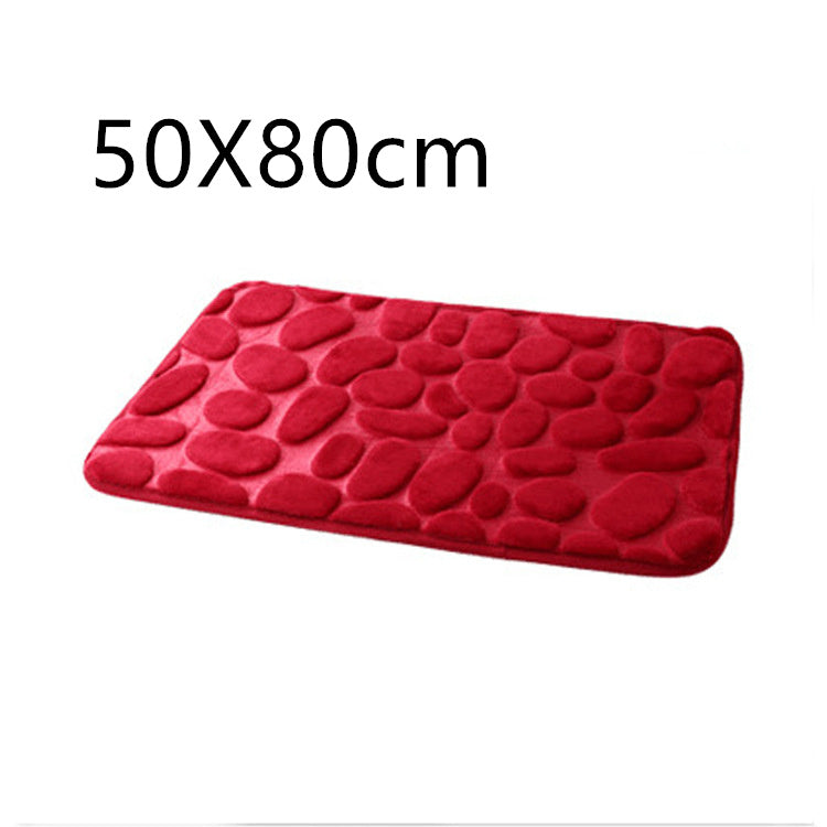 Stone-Tread 3D Cobblestone Floor Mat - Realistic Texture for Bedroom & Living Room