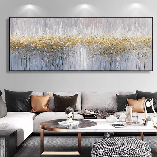 Stunning Abstract Foil Art: Modern Oil Painting on Canvas, Hand-painted Masterpiece