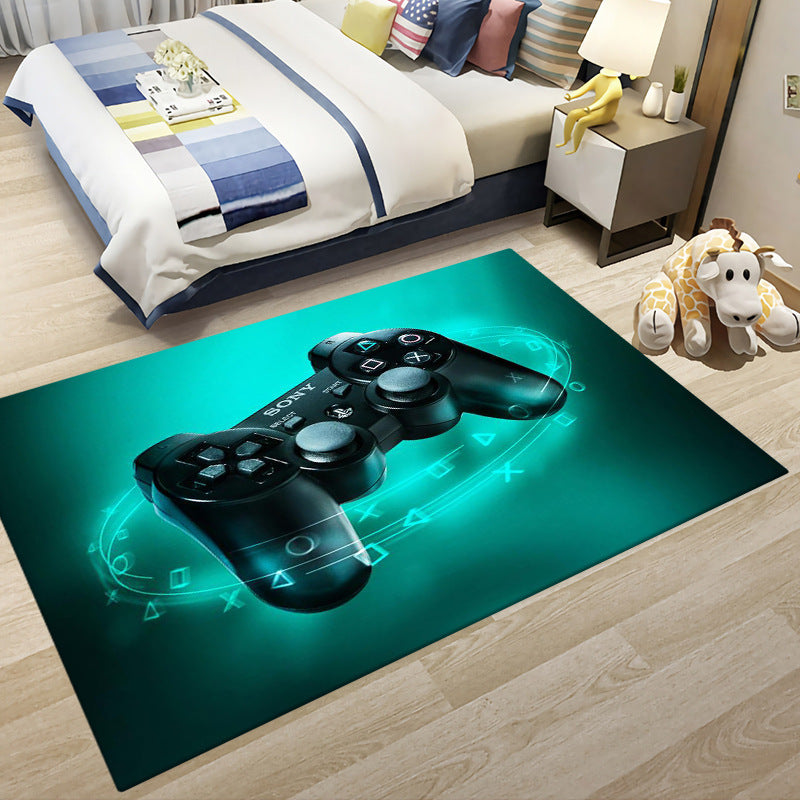 Pixel Play Floor Mat - Fun Cartoon Video Game Room Decor for Living Room & Bedroom