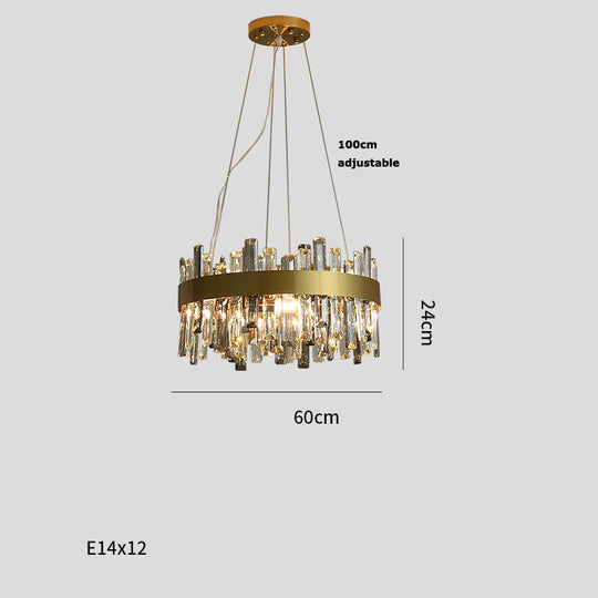 Aurora Luxe - Simple Crystal Chandelier for Living Room