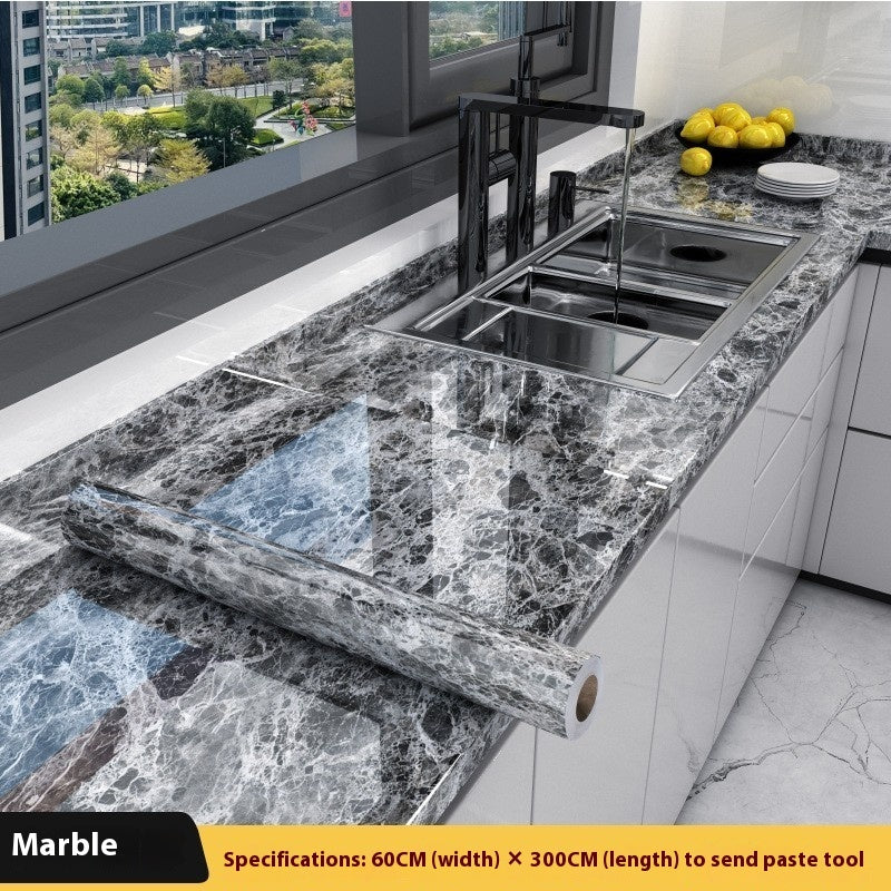 Marble Kitchen Cabinet Decals - Waterproof & Oil-Resistant Self-Adhesive Wall Stickers