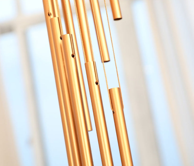 Harmony Chimes - 18-Pipe Solid Wood Rotating Wind Chime for Home Decor
