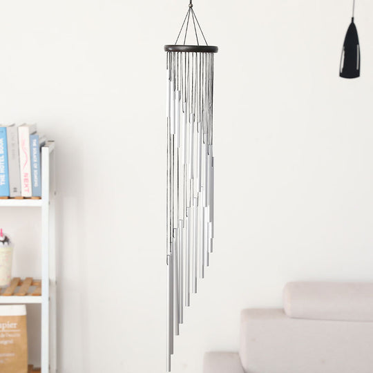 Harmony Chimes - 18-Pipe Solid Wood Rotating Wind Chime for Home Decor