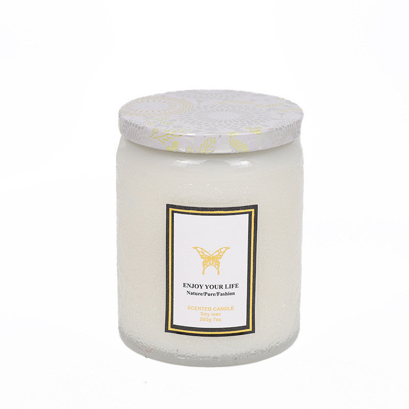 Blissful Moments - Embossed Glass Fragrance Soy Candles for Aromatherapy