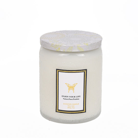 Blissful Moments - Embossed Glass Fragrance Soy Candles for Aromatherapy