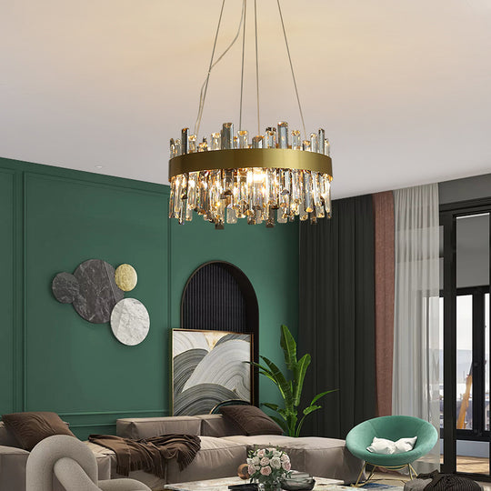Aurora Luxe - Simple Crystal Chandelier for Living Room