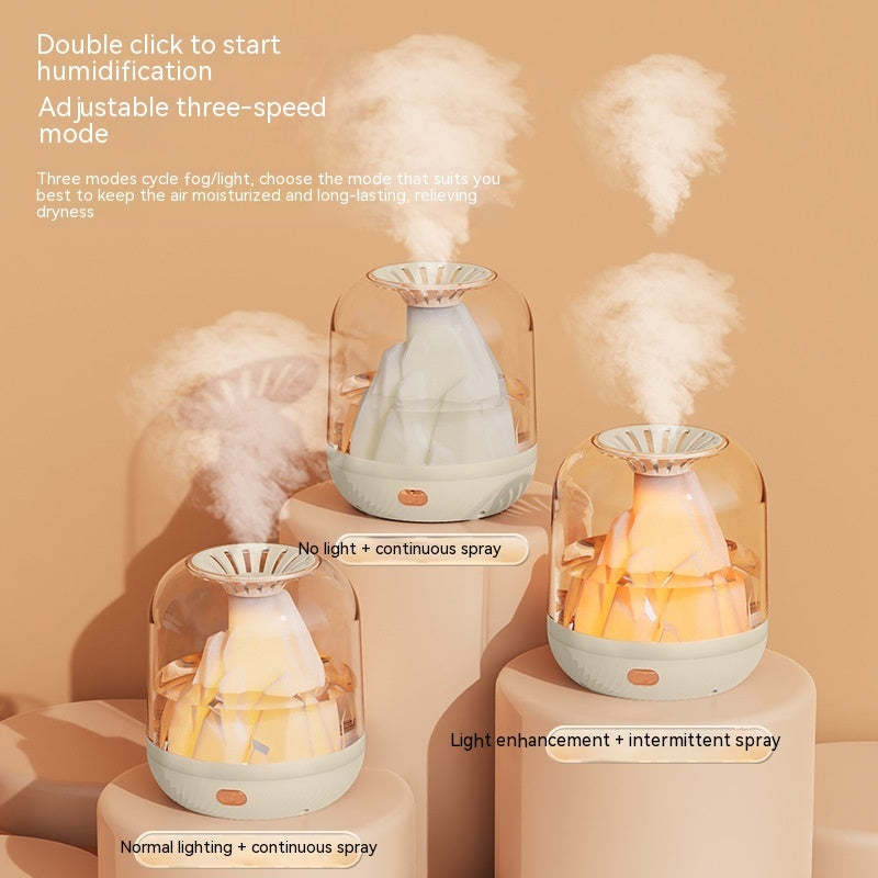 Ultimate Relaxation: Large Capacity Humidifier with Flame Aroma Diffuser & Long-Lasting Charging