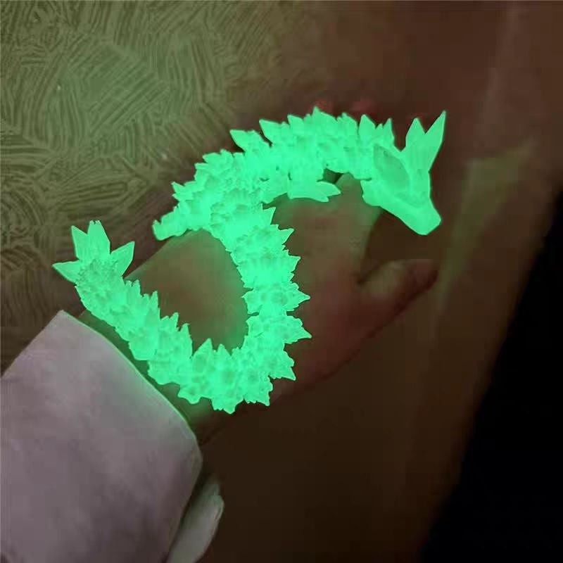 Articulated Dragon Model - 3D Printed Luminous Chinese Dragon Figurine with Movable Joints