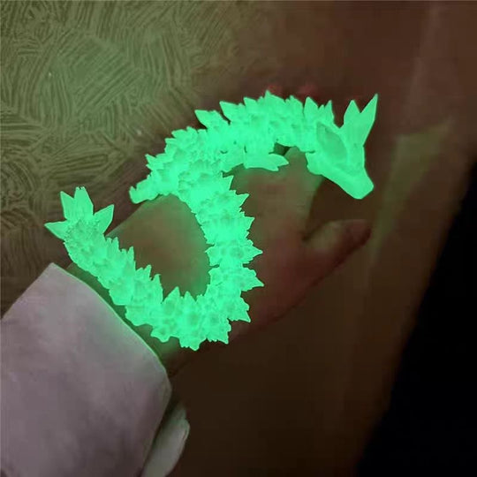 Articulated Dragon Model - 3D Printed Luminous Chinese Dragon Figurine with Movable Joints