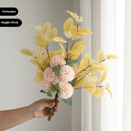Vibrant Eucalyptus & Chrysanthemum Artificial Flower Bouquet - Home Decor Essentials