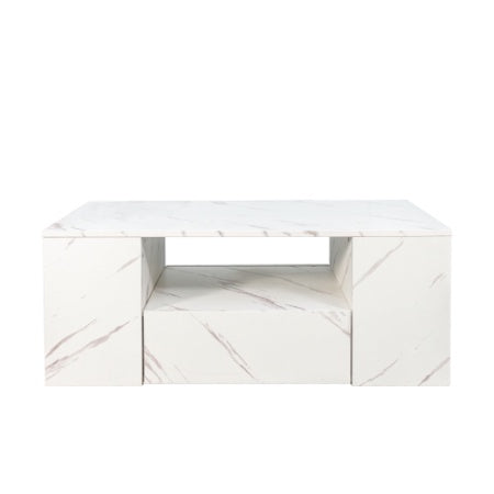 Modern LED Coffee Table with Storage & Drawers - Perfect for Small Living Rooms