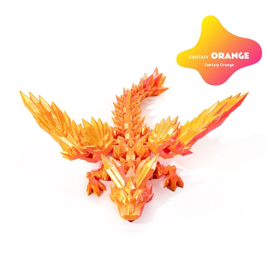 Mythic Marvel: 3D Printed Crystal Dragon Figurine with Gemstone Details