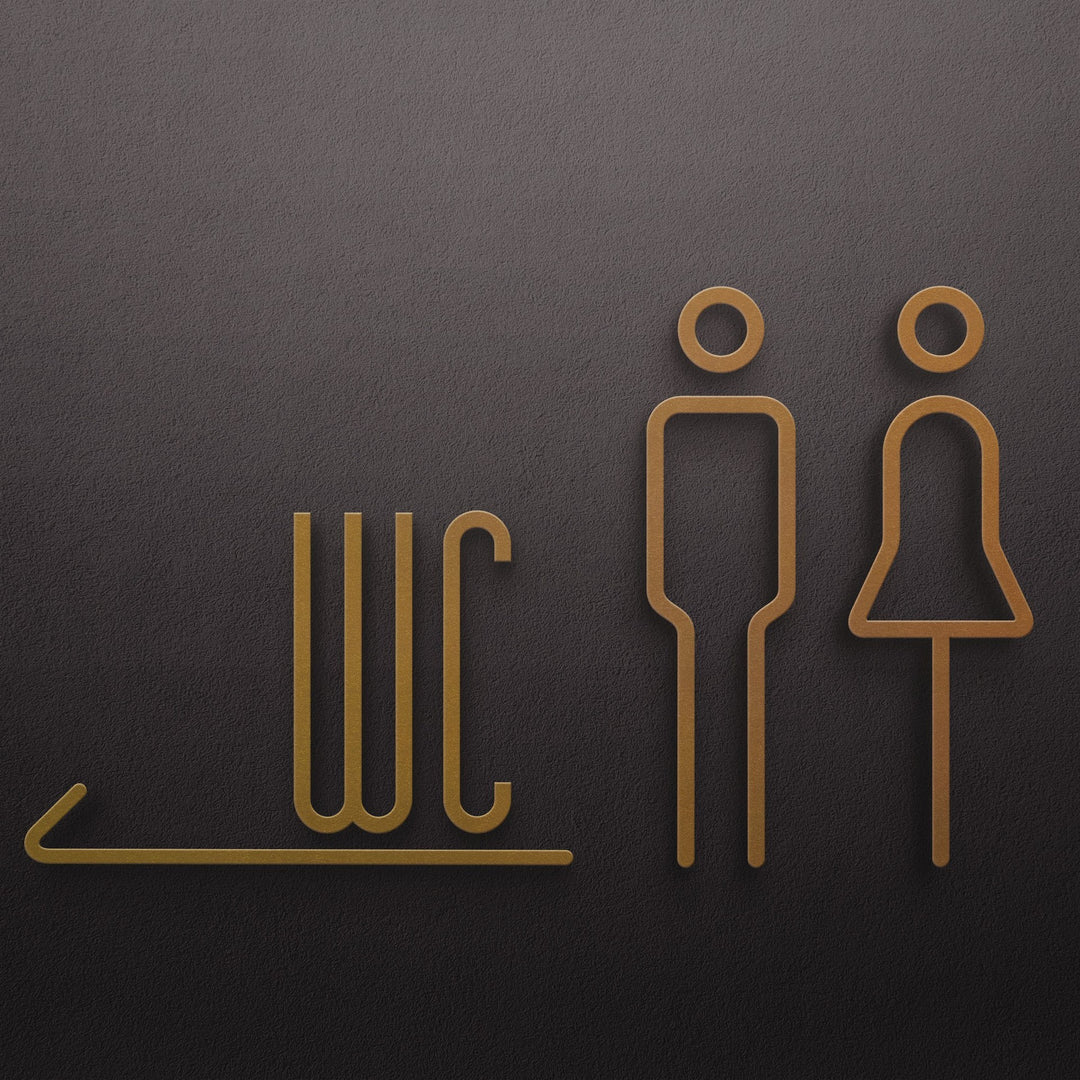 3D Toilet Signs - Men's & Women's Restroom Wall Stickers for Hotels & Homestays
