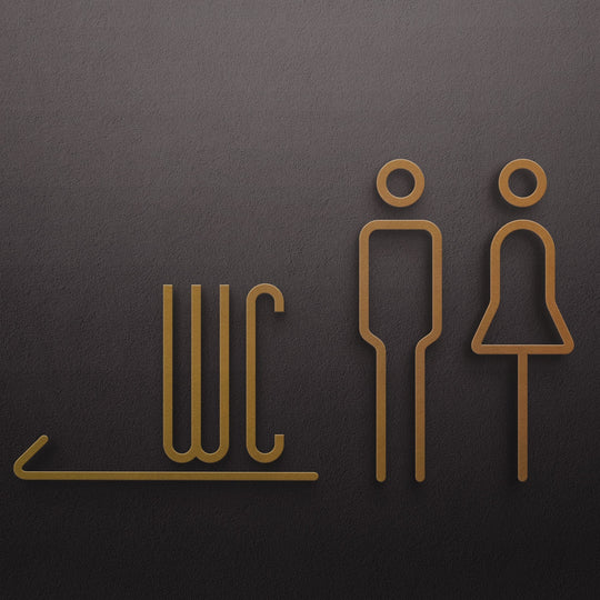 3D Toilet Signs - Men's & Women's Restroom Wall Stickers for Hotels & Homestays