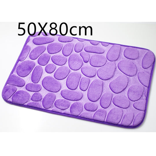 Stone-Tread 3D Cobblestone Floor Mat - Realistic Texture for Bedroom & Living Room