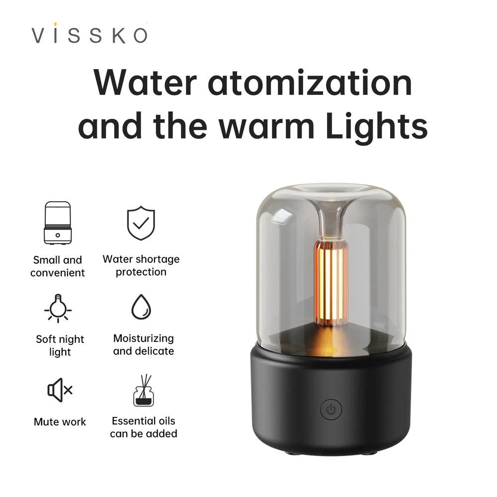 Mini Serenity Portable Aroma Diffuser - Air Humidifier Essential Oilwith Night Light