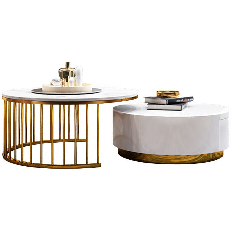 Luxe Marble Round Coffee Table - An Exquisite Addition To Your Living Room